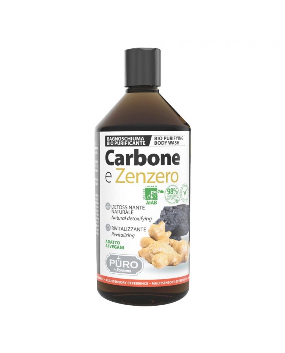 Puro Bio Bagnoschiuma Carbone E Zenzero 500Ml