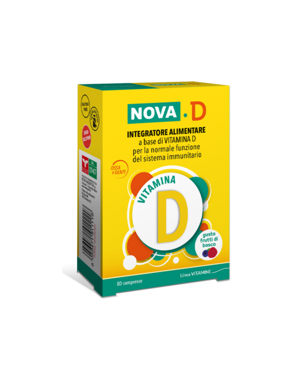 Nova D 80 Compresse Vitamina D3 Integratore Alimentare Frutti Di Bosco