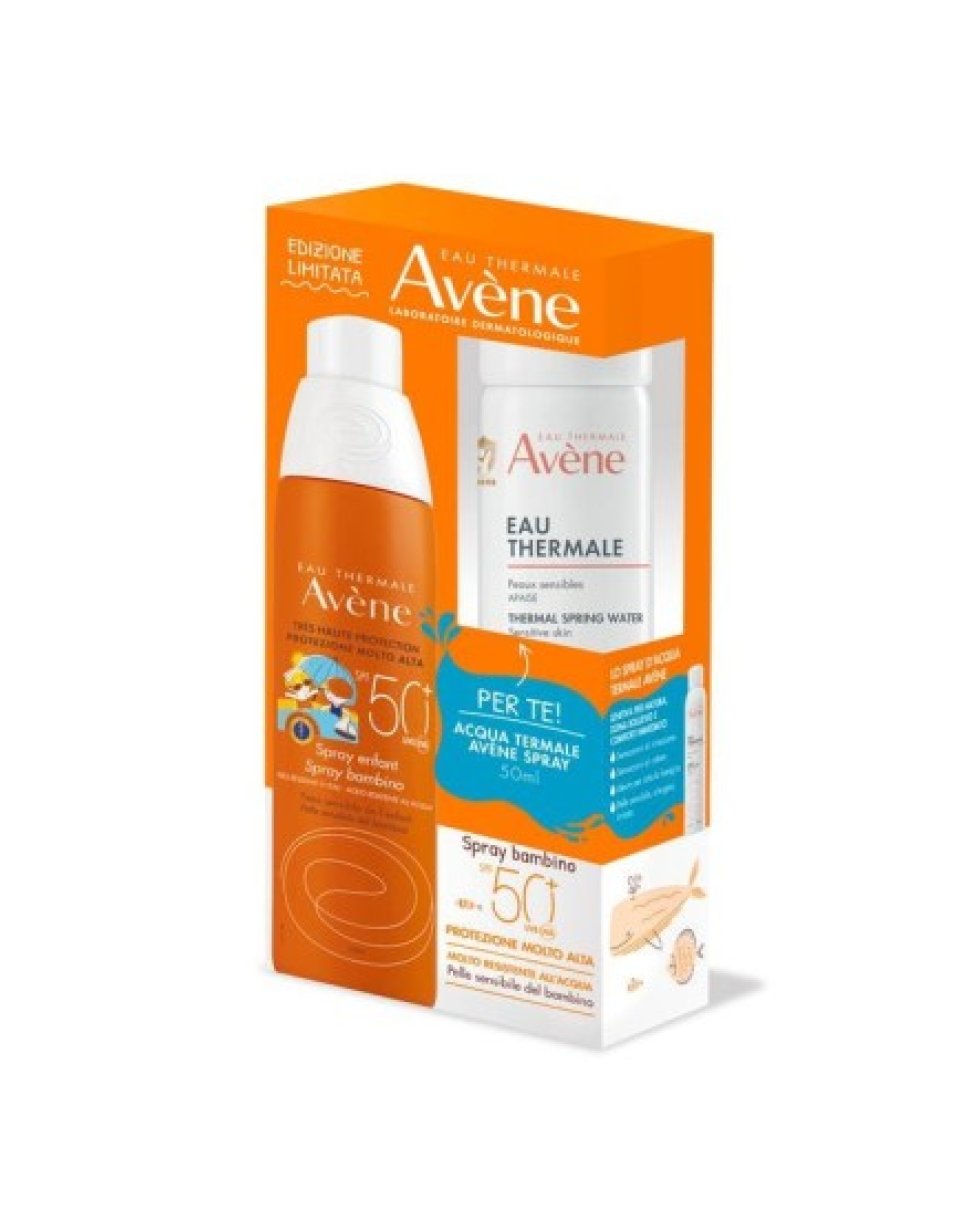 Avene Spray Bambini Spf 50+ 200Ml + Acqua Termale 50Ml