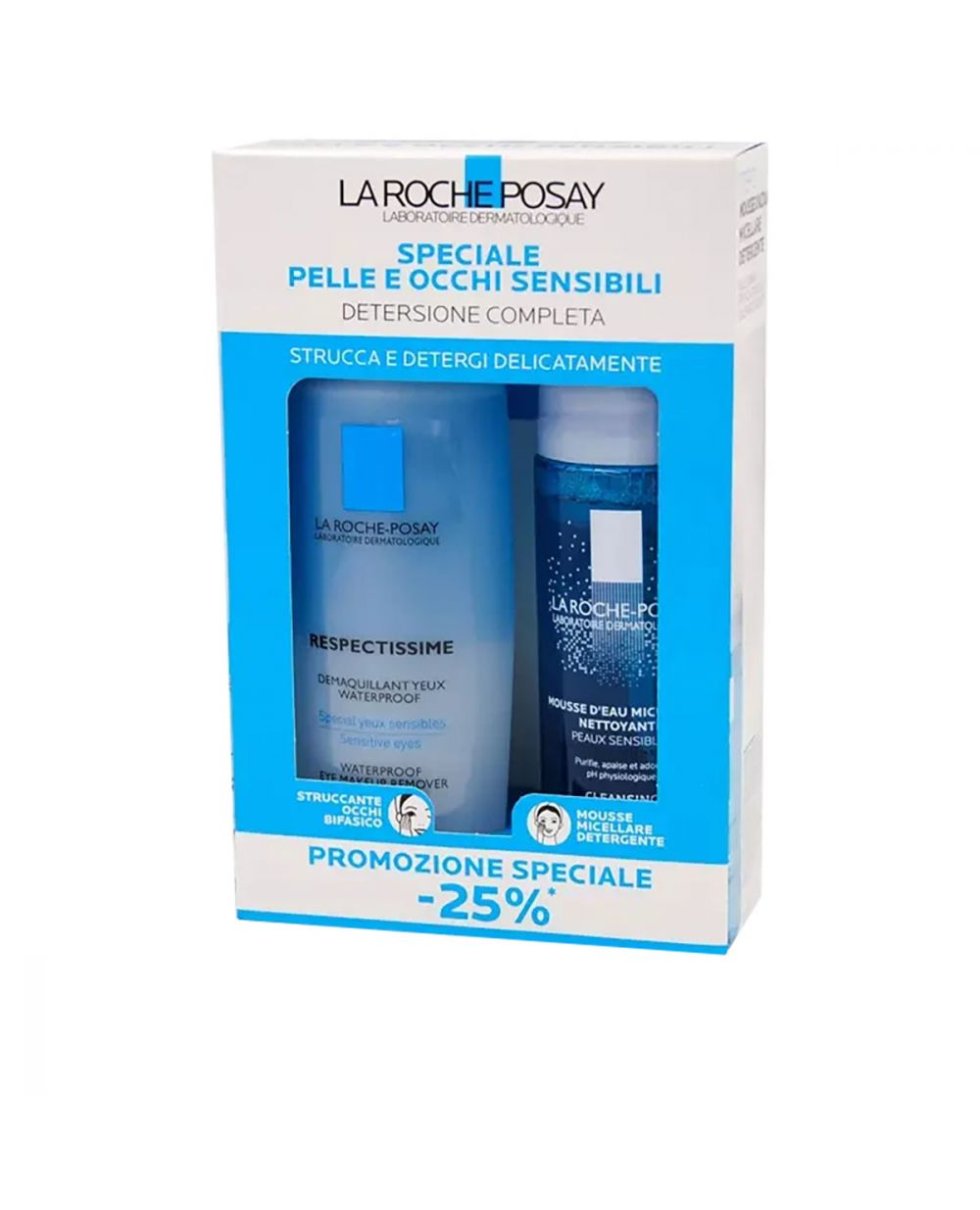 La Roche Posay Respectissime Struccante Occhi Bifasico + Mousse Micellare Detergente Bipack