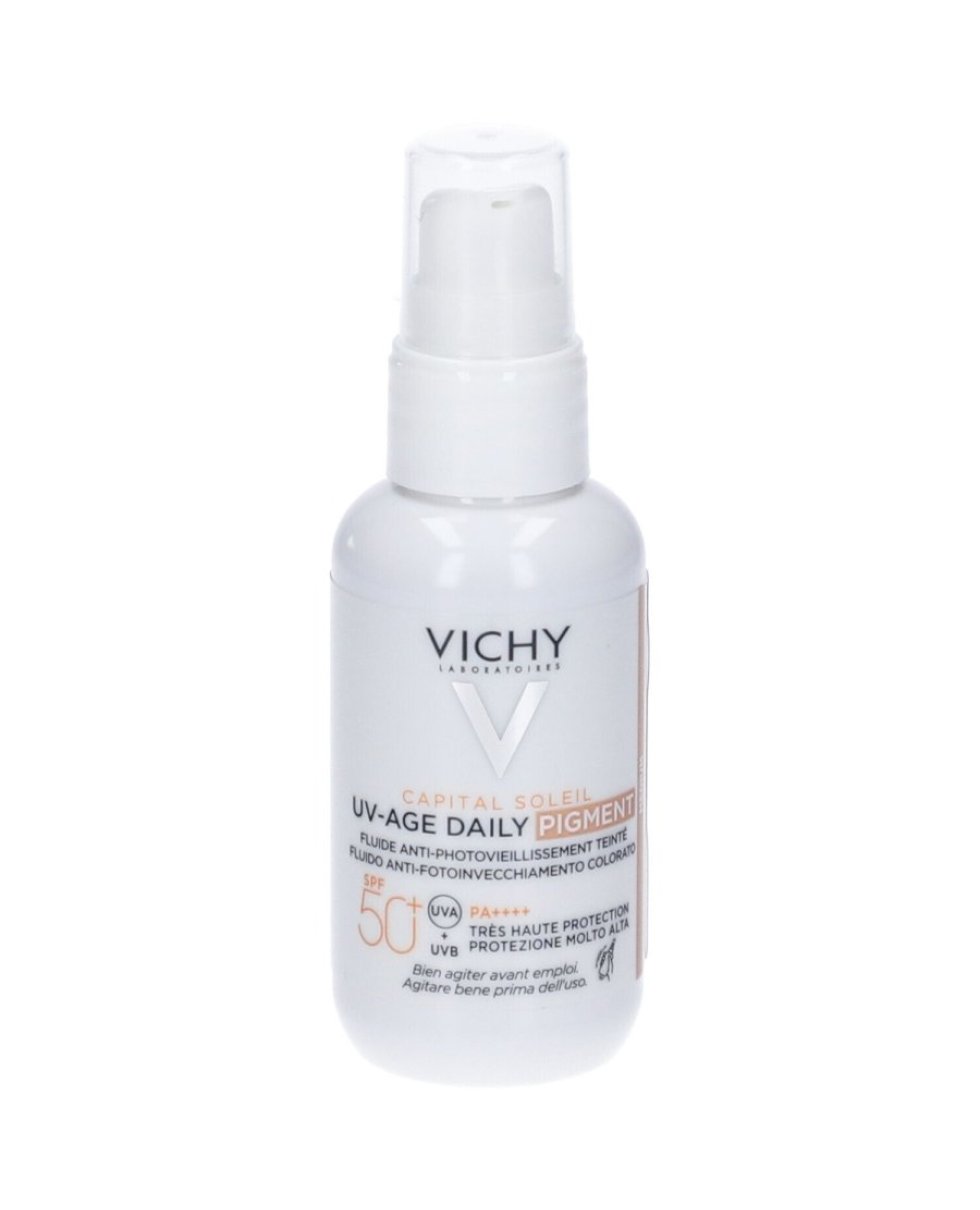 Vichy Capital Soleil Uv-Age Daily Pigment Medium Spf50+ Fluido Solare Anti-Invecchiamento Colorazione Media 40Ml