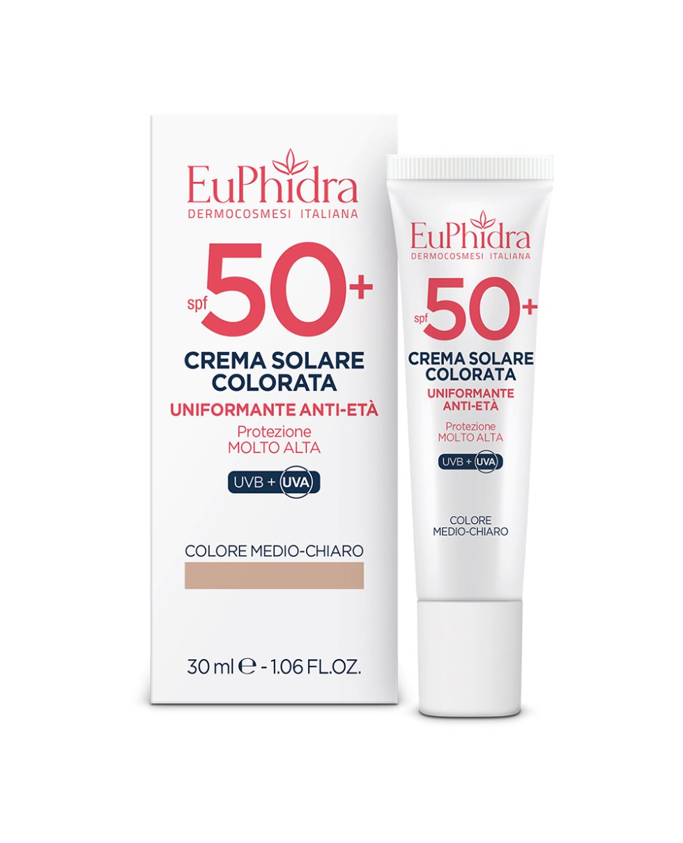 Euphidra Crema solare viso colorata 50+ medio-chiara 