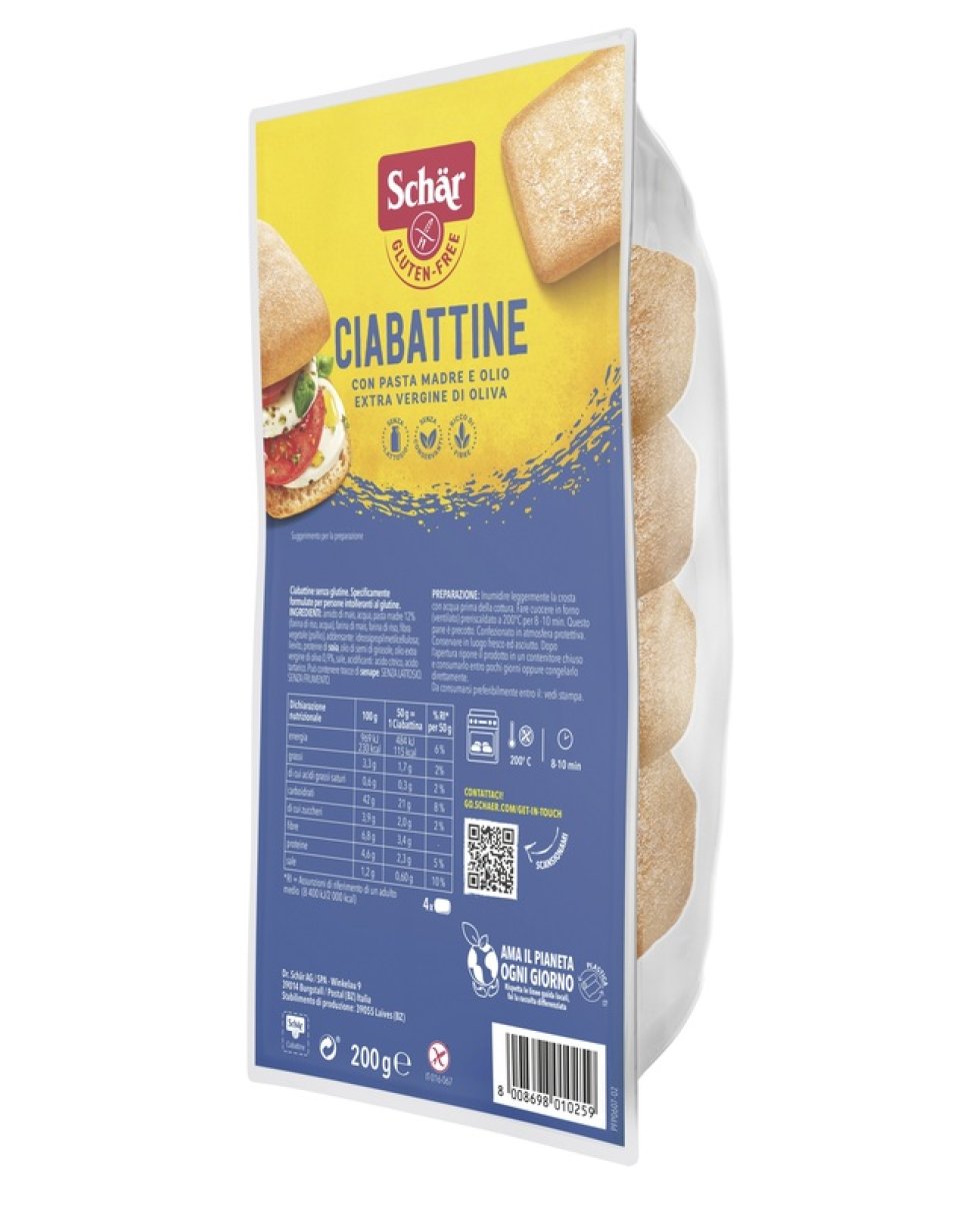 SCHAR CIABATTA PANE 200G S/GL