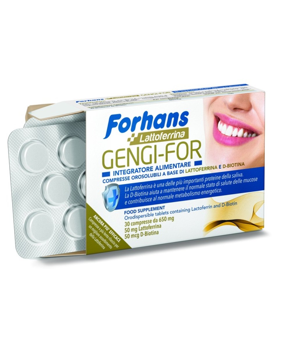 Forhans Gengi-For 30 Compresse Orosolubili Con Lattoferrina E D-Biotina