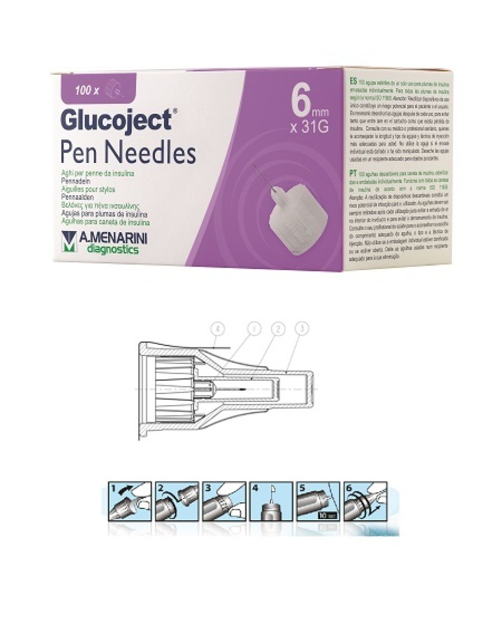 GLUCOJECT PEN NEEDLES  6MM G31