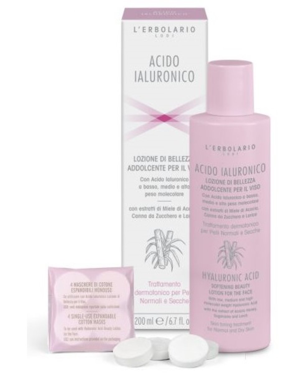 Acido Ialuronico Lozione Addolcente Viso 200Ml 4 Maschere