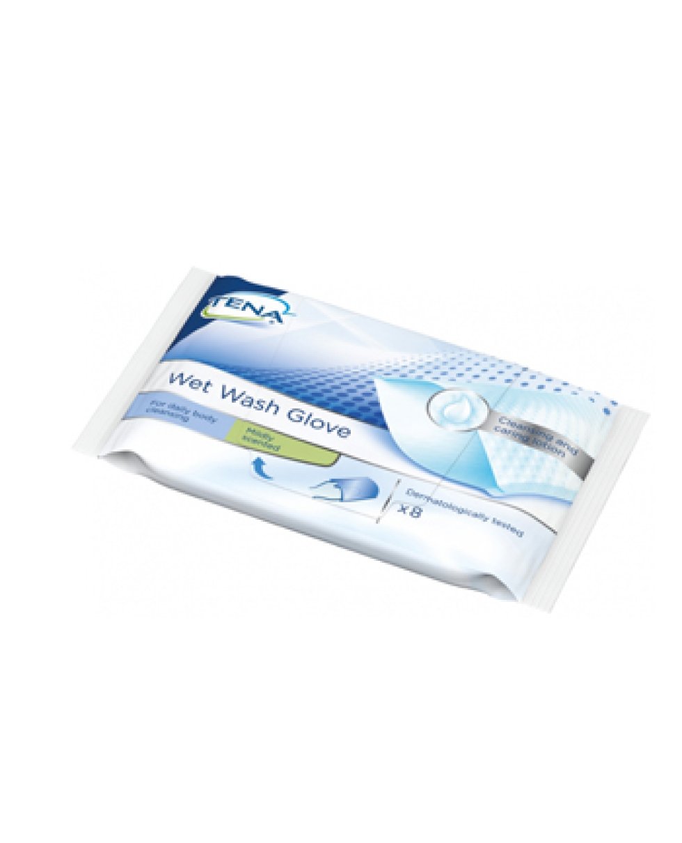 TENA WET WASH GLOVE 8PZ 1116