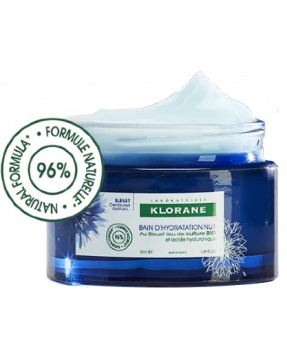 Klorane Crema Idratazione Notte Al Fiordaliso Bio E Acido Ialuronico 50Ml