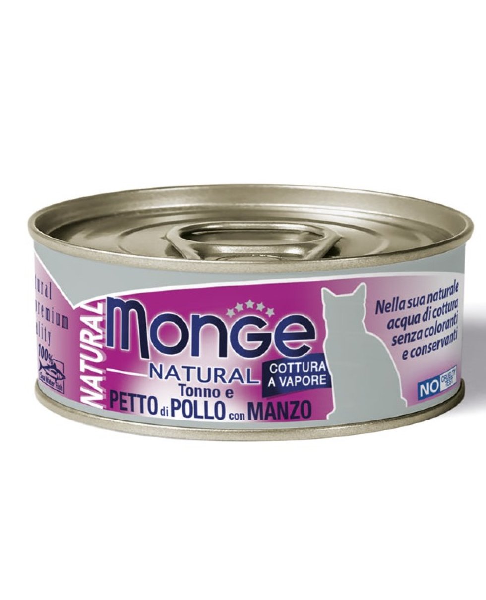 MONGE NAT POLLO/MANZO 80GR