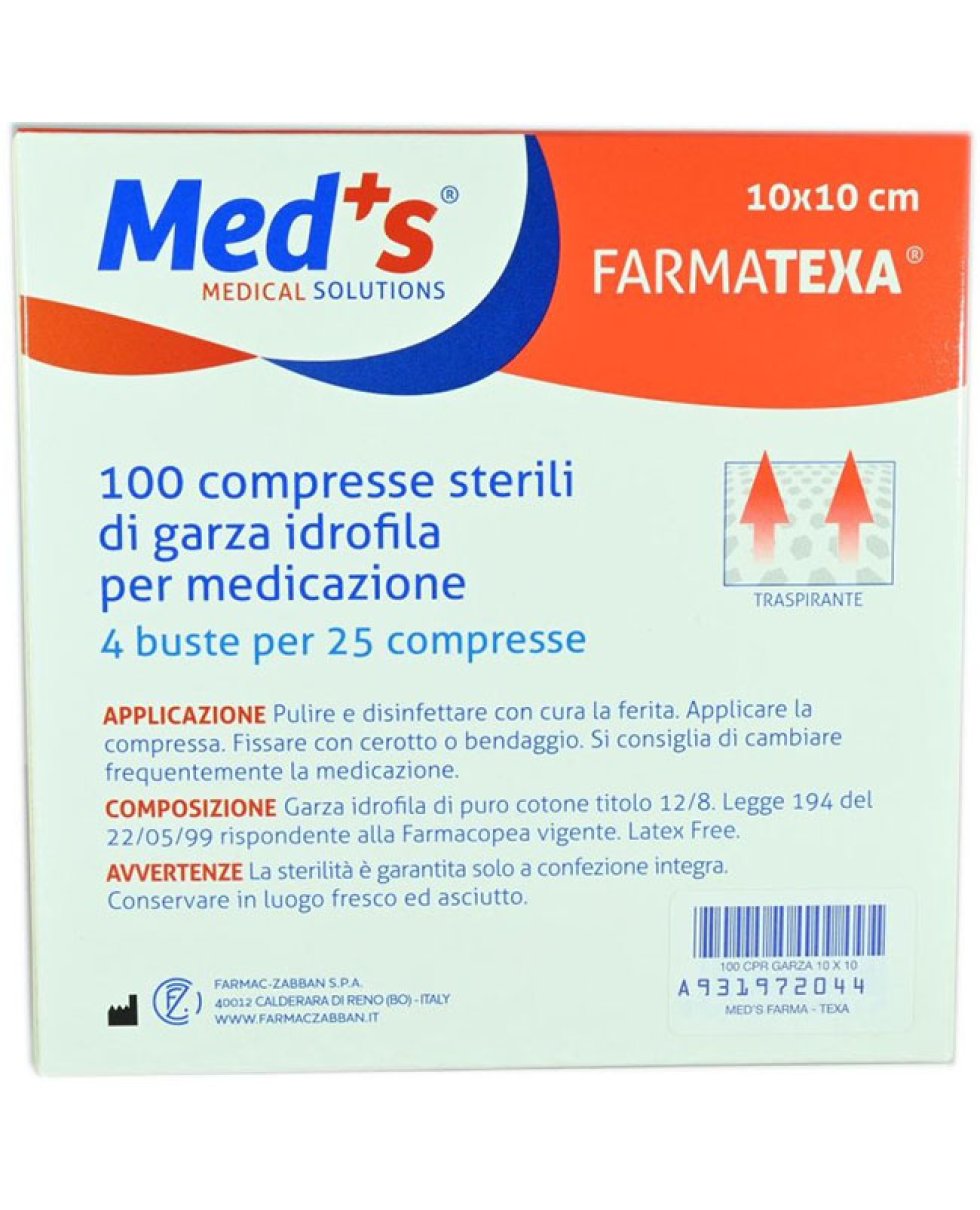 MEDS GARZA 12/8 10X10CM 100PZ