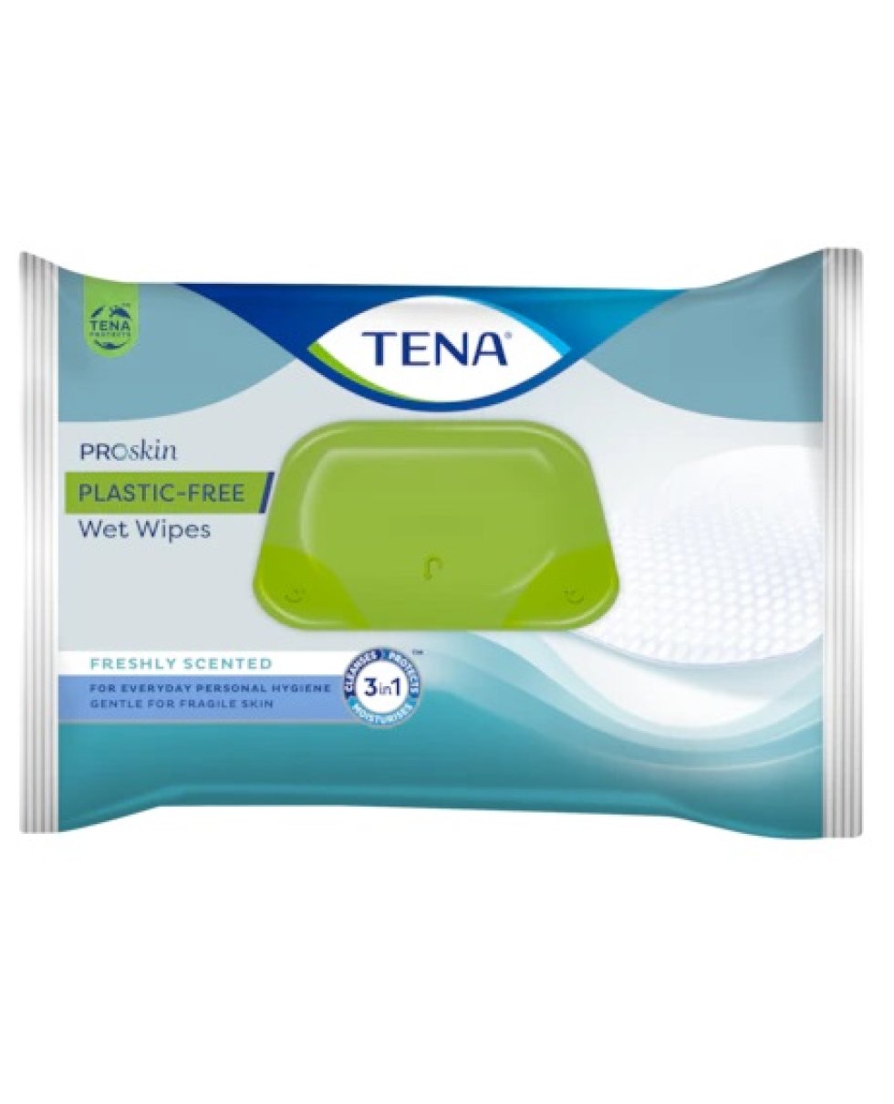 TENA WET WIPES PLASTIC FREE48P