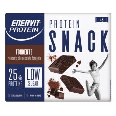 Enervit Protein Protein Snack Low Sugar Fondente 8 pezzi