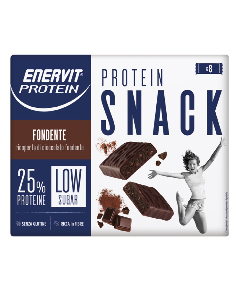 Enervit Protein Protein Snack Low Sugar Fondente 8 pezzi