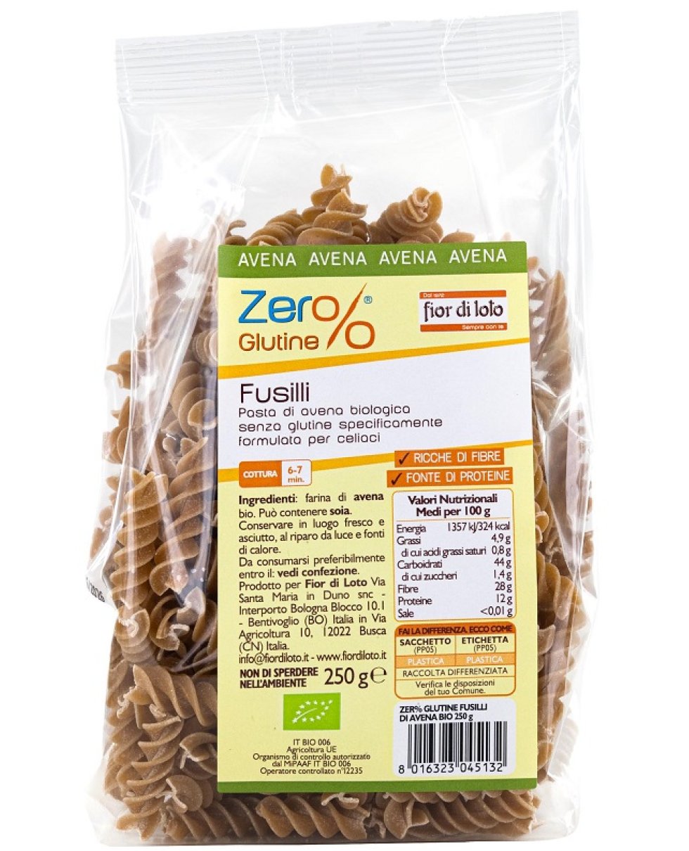 ZER%GLUT Pasta Avena Fusil.250