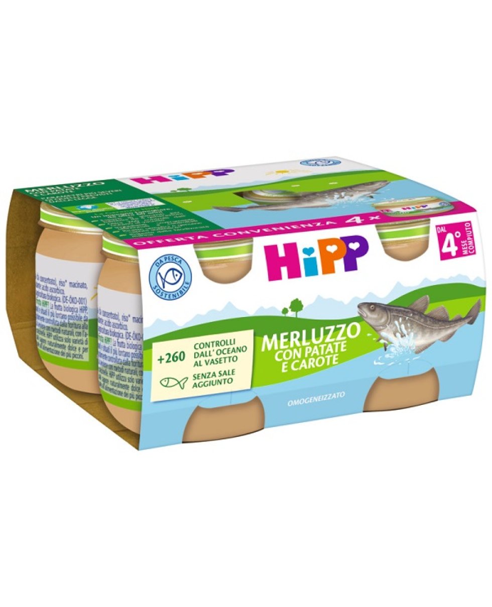 HIPP MERLUZZO PATATE/CAR 4X80G