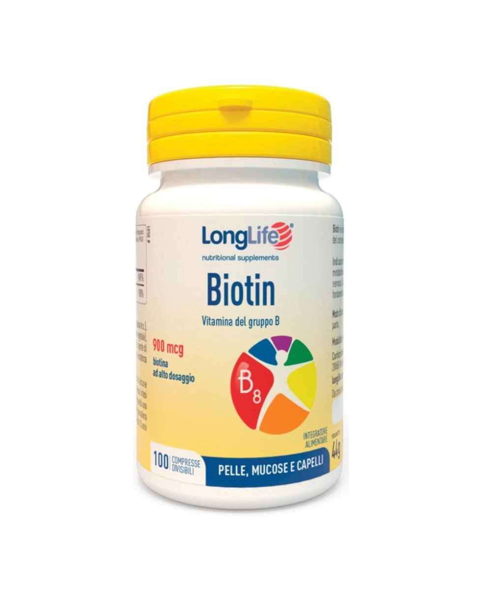 LONGLIFE BIOTIN 900MCG 100CPR