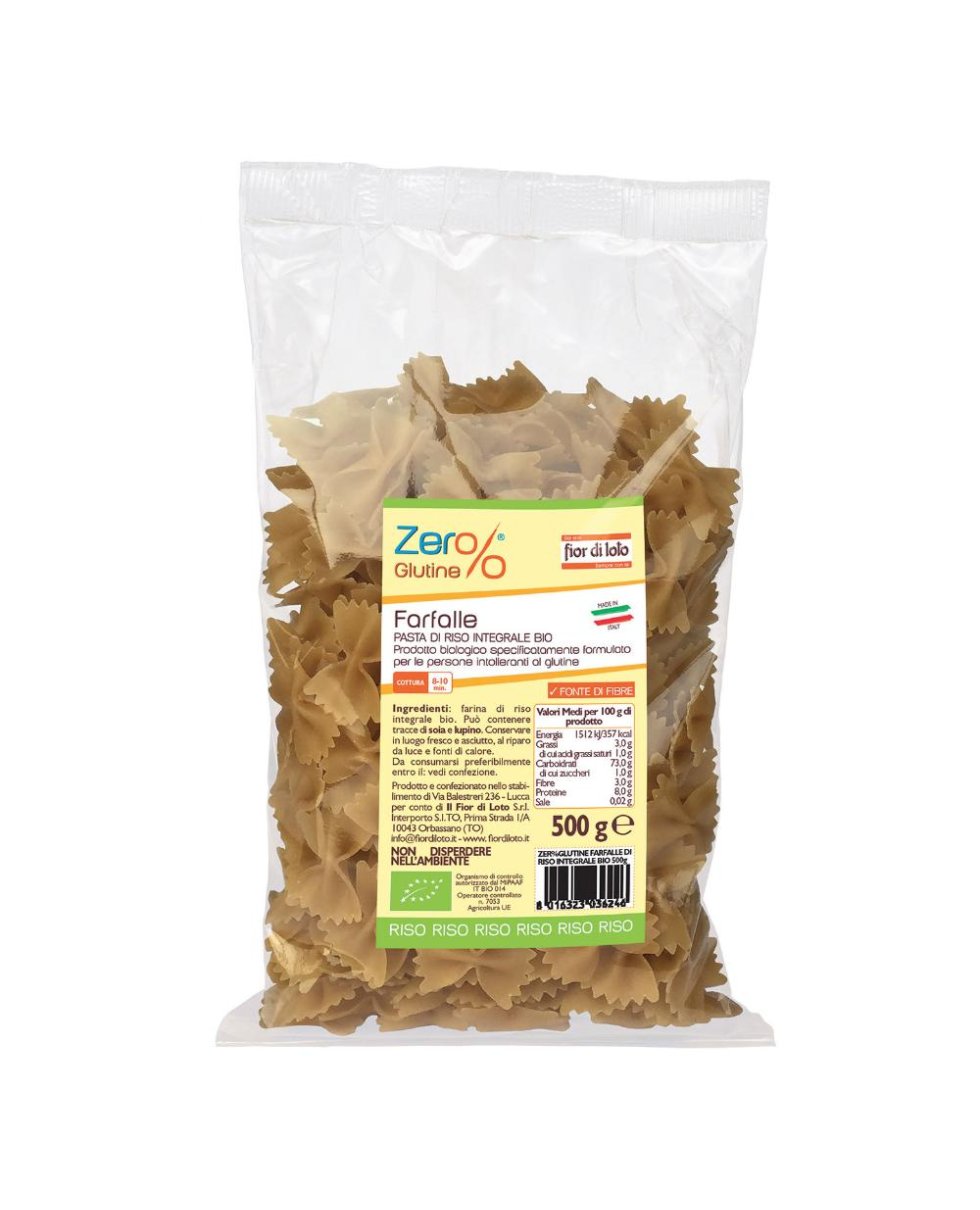 FARFALLE RISO SEMIGR BIO 500G