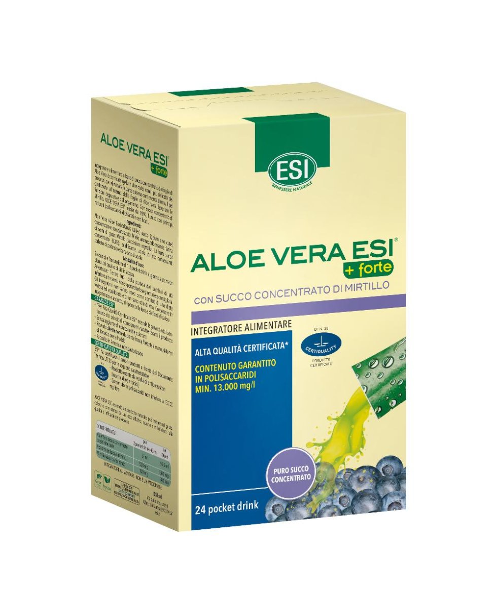 Aloe Vera Succo + Forte Mirtillo 24 Pocket Drink