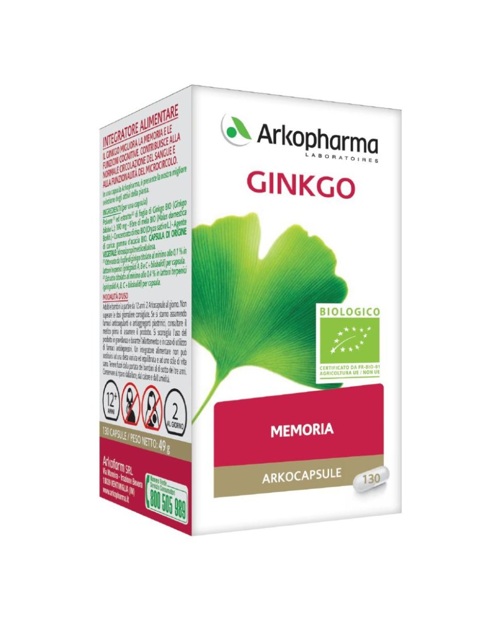 ARKOCAPSULE GINKGO BIO 130CPS