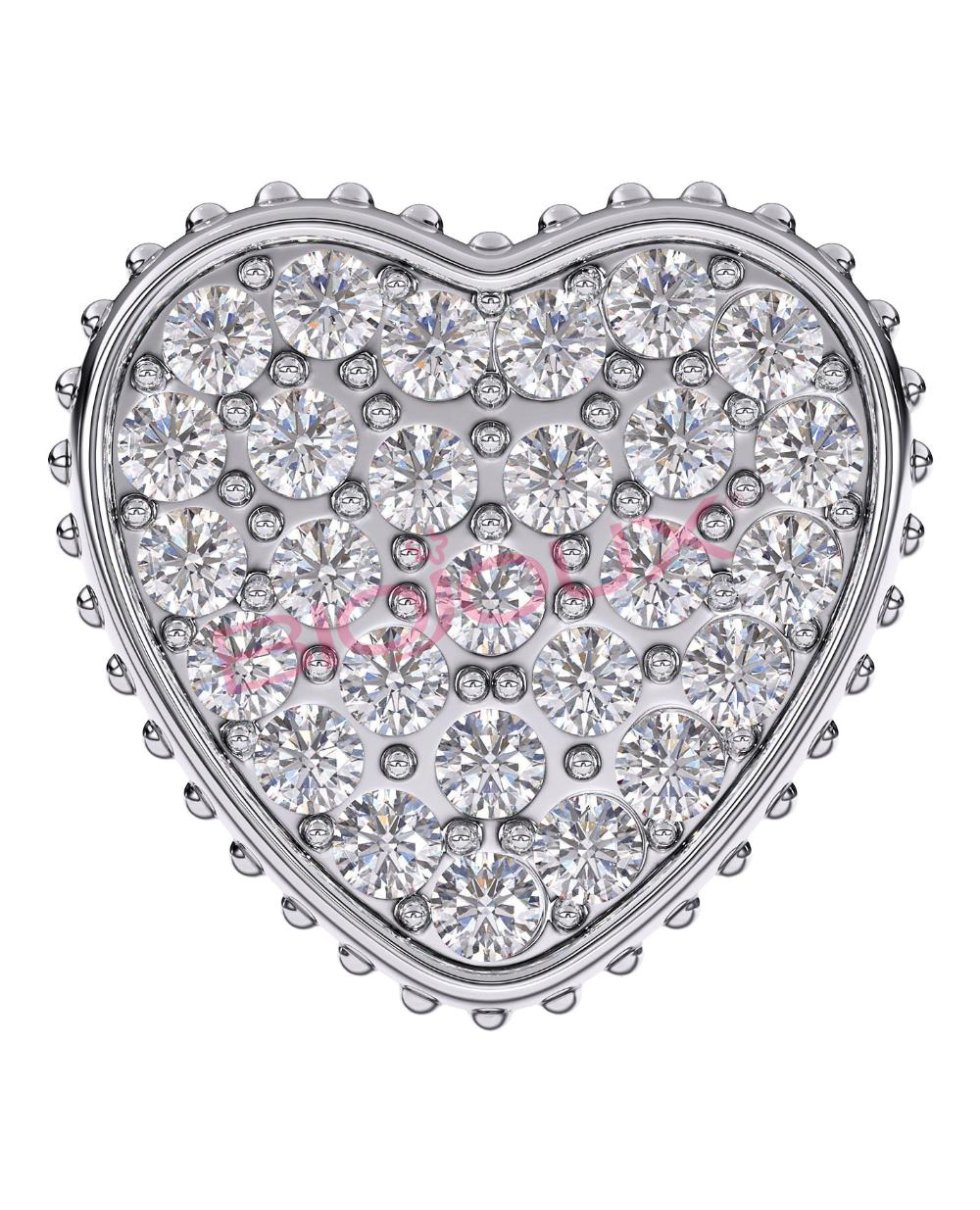 Bjt256 Orecchini Heart Pave Ss