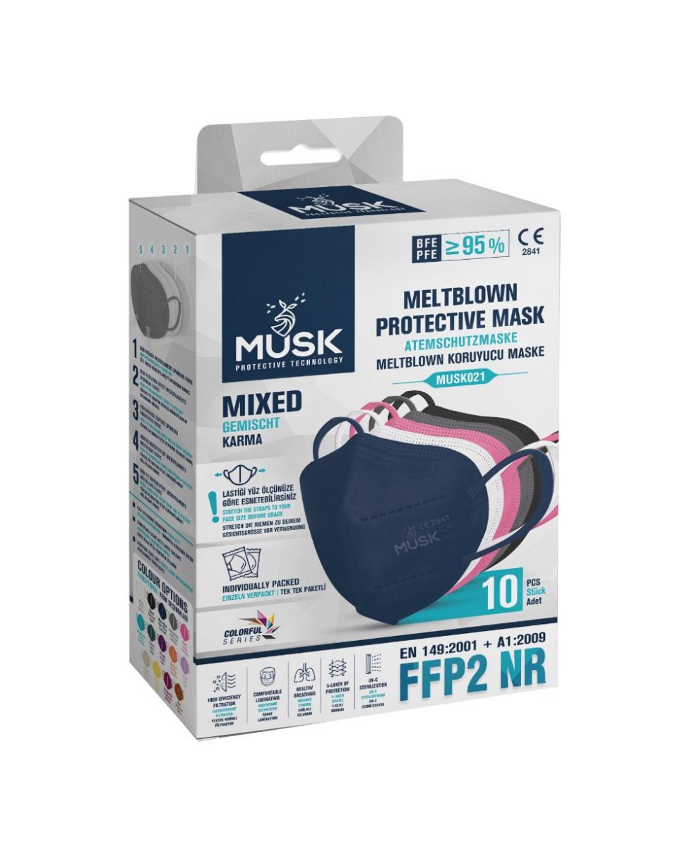 MASCHERINA FFP2 NERA MUSK 10PZ